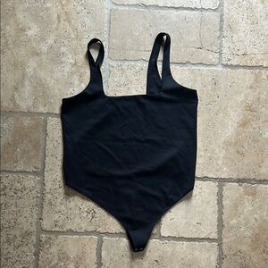 Good American Black Bodysuit with High-Cut Design